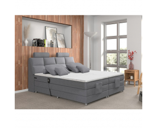 Elektrická polohovacia manželská posteľ Polerma New 180x200 cm - sivá