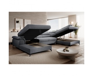 Rohová sedačka U s rozkladom Poly Roh U P - sivá