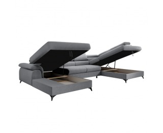 Rohová sedačka U s rozkladom Poly Roh U P - sivá