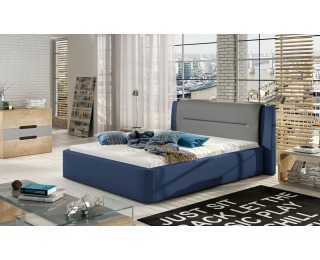 Čalúnená manželská posteľ Portima 160 - modrá / sivá