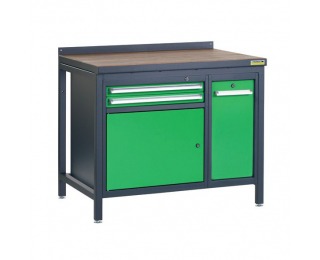 Pracovný stôl PSS01D/L2L9 - grafit / zelená