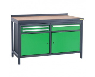 Pracovný stôl PSS02D/L2L3 - grafit / zelená