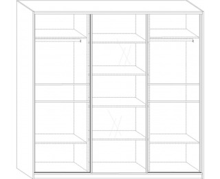 Šatníková skriňa s posuvnými dverami Puerto L220C 3D - slivka / sonoma tmavá
