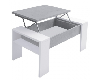 Konferenčný stolík s úložným priestorom Pula - biela / betón