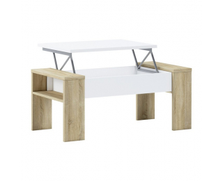 Konferenčný stolík s úložným priestorom Pula - dub sonoma / biela