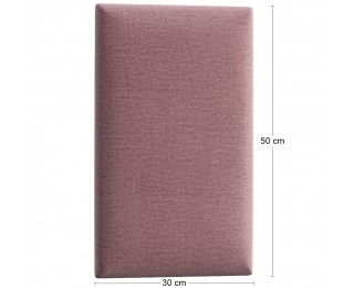 Obdĺžnikový čalúnený panel na stenu Quito 30x50 cm - ružová