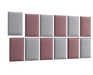 Obdĺžnikový čalúnený panel na stenu Quito 30x50 cm - ružová