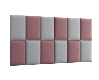 Obdĺžnikový čalúnený panel na stenu Quito 30x50 cm - ružová