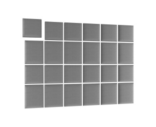 Obdĺžnikový čalúnený panel na stenu Quito 40x50 cm - sivá