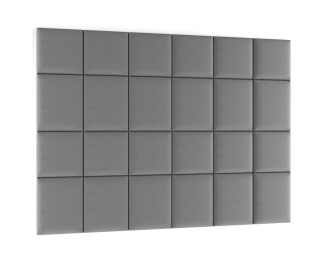 Obdĺžnikový čalúnený panel na stenu Quito 40x50 cm - sivá