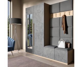 Obdĺžnikový čalúnený panel na stenu Quito 40x50 cm - sivá