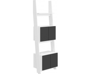 Regál Rack RAC-05 - biela / čierny lesk