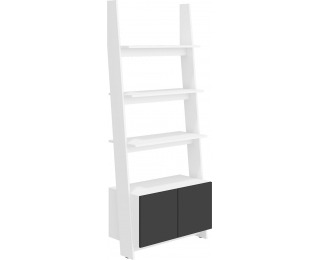 Regál Rack RAC-07 - biela / čierny lesk