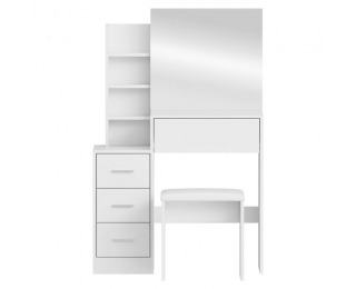 Toaletný stolík s taburetkou Radas - biela