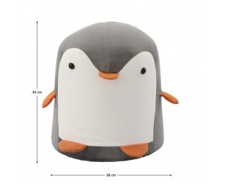 Taburet v tvare tučniaka Raino - sivá / biela