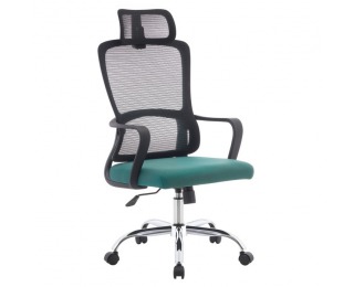 Kancelárske kreslo Randy - čierna / zelená / chróm