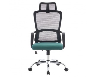 Kancelárske kreslo Randy - čierna / zelená / chróm