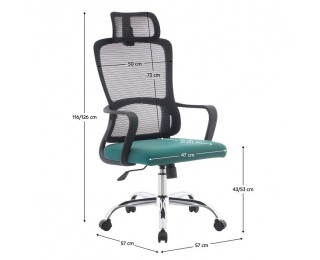 Kancelárske kreslo Randy - čierna / zelená / chróm