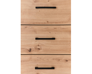 Dvojdverová komoda so zásuvkami Raven KM1 - dub artisan / čierna