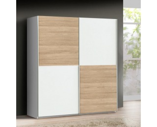 Šatníková skriňa s posuvnými dverami Simon A - dub sonoma / biela Šatníková skriňa s posuvnými dverami Simon A - dub sonoma / biela