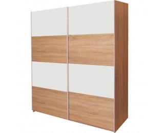 Šatníková skriňa s posuvnými dverami Simon B - dub sonoma / biela Šatníková skriňa s posuvnými dverami Simon B - dub sonoma / biela