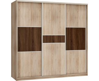 Šatníková skriňa s posuvnými dverami Rico 220D 3D - sonoma svetlá / sonoma tmavá