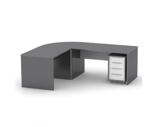 Písací stôl Rioma New Typ 16 - grafit / biela
