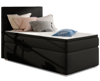 Čalúnená jednolôžková posteľ s úložným priestorom Rodrigo 90 L - čierna (Soft 11)