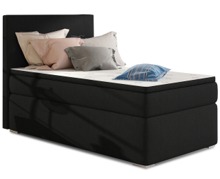Čalúnená jednolôžková posteľ s úložným priestorom Rodrigo 90 P - čierna (Sawana 14)