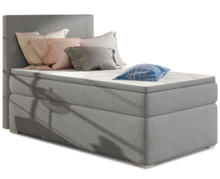 Čalúnená jednolôžková posteľ s úložným priestorom Rodrigo 90 P - svetlosivá