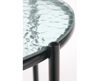 Okrúhly sklenený konferenčný stolík Rosalia S - priehľadná / čierna