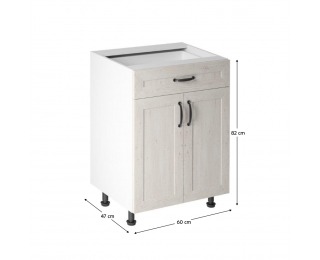 Dolná kuchynská skrinka Royal D60S1 - biela / sosna nordická