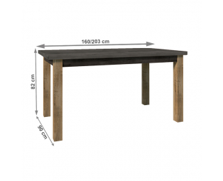 Rozkladací jedálenský stôl Montana STW - dub lefkas tmavý / smooth sivý