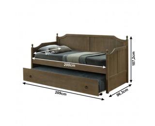Rozkladacia posteľ s prísteľkou Baroba 90 - dub antický