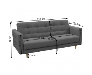 Rozkladacia sedacia súprava Amedia 3R+1+1 - tmavosivá