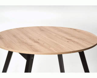Okrúhly rozkladací jedálenský stôl Ruben - dub artisan / čierna