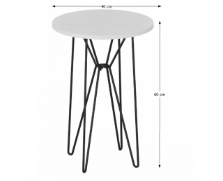 Príručný stolík Ruben - biela / čierna