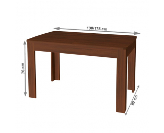 Rustikálny rozkladací jedálenský stôl Walena 130/175 - orech vlašský