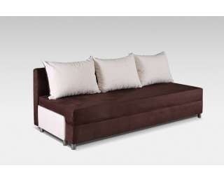 Rozkladacia pohovka s úložným priestorom Rita - hnedá / béžová