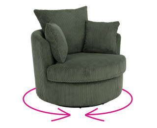 Relaxačné otočné kreslo Salter - tmavozelená