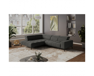 Rohová sedačka s elektrickou funkciou výsuvu Samba L - sivá