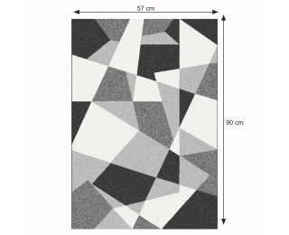 Koberec Sanar 57x90 cm - čierna / sivá / biela