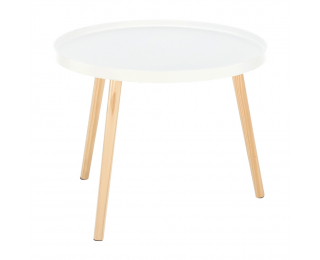 Príručný stolík Sanse Typ 1 - biela / prírodná
