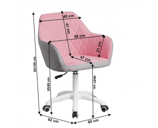 Kancelárske kreslo Santy - ružová / sivá / biela