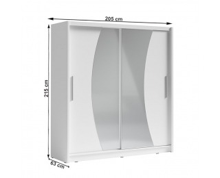 Šatníková skriňa s posuvnými dverami Birgamo Typ 2 - biela Šatníková skriňa s posuvnými dverami Birgamo Typ 2 - biela