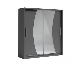 Šatníková skriňa s posuvnými dverami Birgamo Typ 2 - tmavosivý grafit Šatníková skriňa s posuvnými dverami Birgamo Typ 2 - tmavosivý grafit