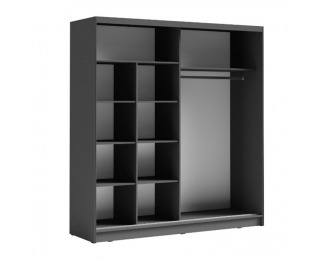 Šatníková skriňa s posuvnými dverami Birgamo Typ 2 - tmavosivý grafit Šatníková skriňa s posuvnými dverami Birgamo Typ 2 - tmavosivý grafit