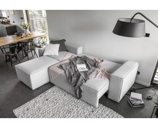 Rohová sedačka s rozkladom a úložným priestorom Savila L - tmavosivá