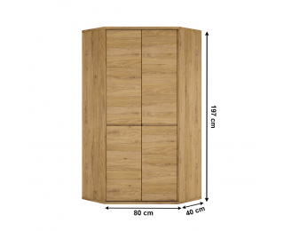 Rohová šatníková skriňa Sheldon Typ 21 - dub shetland