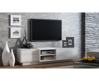 TV stolík Sigma 1F - biela / biely lesk